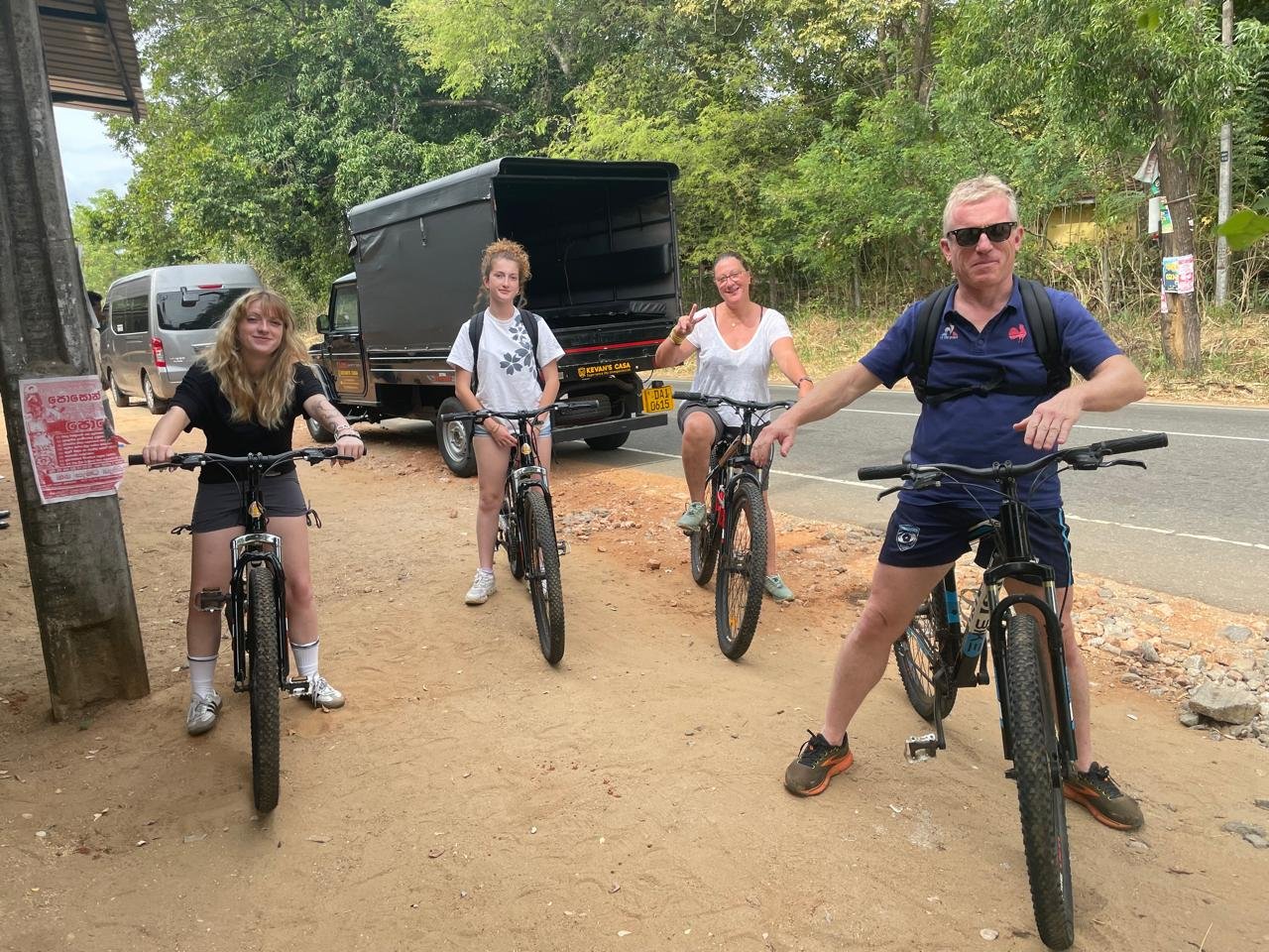 Travellers preparing for a bicycle experience in Sri Lanka